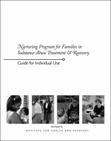 Families in Substance Abuse Treatment & Recovery - Facilitator's Guide for Individual Use (NP11GUIDE)